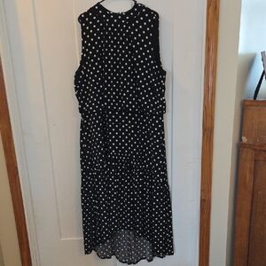 Cato Black and White Polka Dot High Low Dress